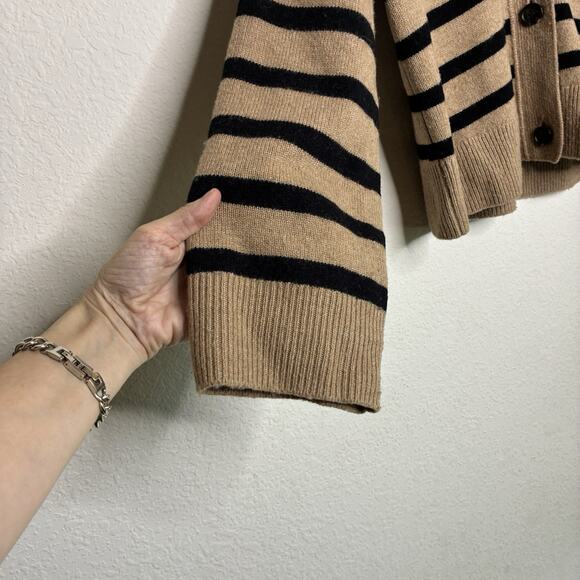 Rails Geneva Camel and Black Striped Wool Cashmere Cardigan XS - Picture 5 of 10